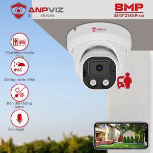 Camera IP Turret Mini Anpviz 4K 20fps Ngoài Trời Thông Minh Đèn Kép ColorVU Tầm Nhìn 30m CCTV Chuẩn IP66 H.265 Phát Hiện Chuyển Động Âm Thanh 2.0