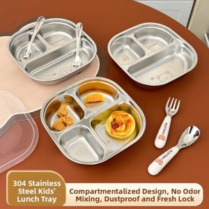 WODEBAIHUI | Stainless Steel Segmented Lunch Box for Home Use