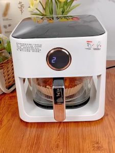 🇸🇬 [In Stock]Mini Air Fryer Oven 5L Digital Screen Touch 60min Timer Oil-free Ransparent Air Fryer Glass bile multi-function Reusable Air Fryer