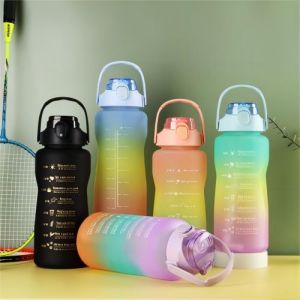 ZOWOKI Gradient Color 3-Piece Sports Kettle & Lift Outdoor Straws Accompanying Cup