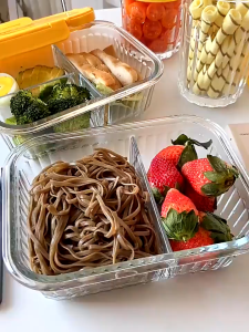 Lunch box Microwave Safe Glass Food Container Glass Lunch Box Bento Box Comes with tableware