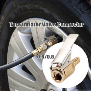 Brass Car Tyre Inflator Valve Connector 8mm Air Chuck Tire Clip Air Pump Adapter