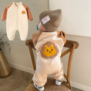 Bộ Đồ Liền Thân Giữ Ấm Cho Bé Sơ Sinh Áo Liền Quần Dài Tay Cho Bé Trai Bé Gái Bộ Đồ Bò Ra Ngoài Dày Dặn Lót Lông Mặc Bên Ngoài Xuân Thu Đông