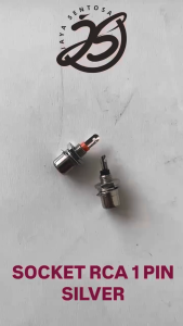 5 SET SOCKET RCA SILVER 1 PIN FEMALE RCA SILVER COVER RCA SILVER 5 PASANG ups s mikrofon