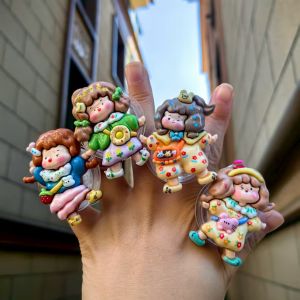 Cartoon Floral Dress Girl Mobile Phone Holder Universal Smart Tok Griptok for iPhone For Samsung Foldable Stand Lazy Bracket