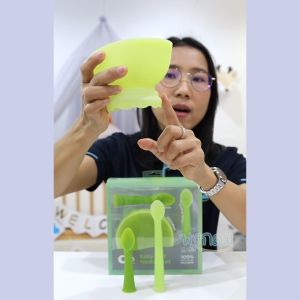 OLABABY เซตถ้วยซิลิโคนช้อนป้อนอาหาร เริ่มฝึกทานอาหาร Baby first Feeding Set