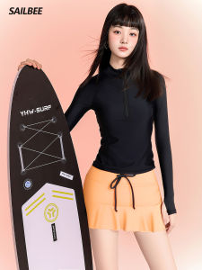 SailBee | Slimming Stomach Coverage Conservative Split Long Sleeve Swimsuit