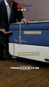 PanenRaya Central Springbed Gold Valencia 33 cm - Encasement Foam Cloudfiber 3D Knitted Fabric Plush Top. Medium Sandaran Terra Divan CH25 Cellini White *Free Ongkir Jabodetabek Saja