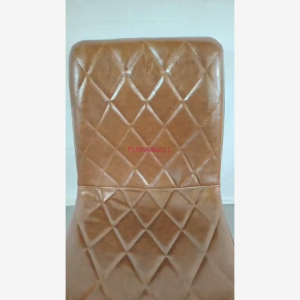 Furnimall Modern PU Leather Dining Chair Premium Glossy Industrial Minimalist Kerusi Makan Office