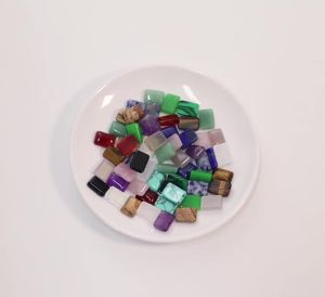 5Pcs 10mm Rectangle Natural Stone Flatback Beads Cabochon Loose Beads For Jewelry DIY Making Bracelet Accessories