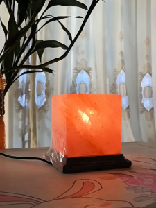 Himalayan Salt Lamp Square Crystal Night Light USB Plug Warm Colorful Glow Bedroom Home Decor Gift