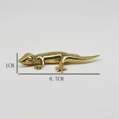 Vintage Brass Gecko Statue Home Desktop Decoration Animal Ornaments Metal Simulation Gecko Statue Crafts Gecko Statue Small Gift