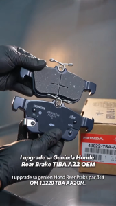 Auto Parts：43022-TBA-A02 GENUINE Honda Rear DISC Brake Pads for Honda Civic FC 1.5T RS 2016-2021 4PCS
