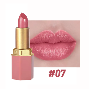6 Colors Gold Bar Tube Lipstick Matte Texture Pearlescent Glitter Velvet Lipstick Valentines Day Gift 1PCS