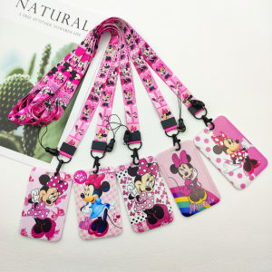 Disney  Minnie Girls Lanyard ID Badge Holder Mickey Credit Card Case Neck Strap Card Holders Girl Credentials Accessories