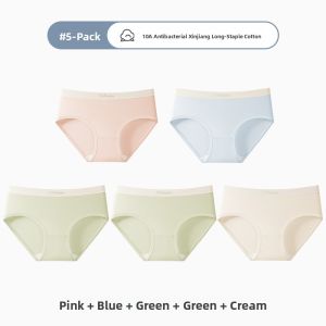 Miiow | Pure Cotton Womens Underwear Triangle Thin Summer No Trace Briefs Anti-Bacterial Crotch Mid-Waist Comfortable Ladies Panties