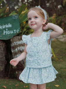 MINI BALA | Cotton Girls Summer A Dress Shorts Set