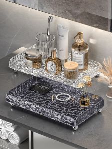Giá Để Đồ Phòng Tắm Acrylic Đơn Giản Màu Trơn Yibei Màn Hình Rửa Mặt Giá Để Đồ Cạnh Bồn Rửa Mặt Để Đồ Dùng Cá Nhân