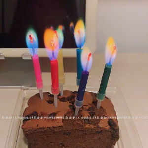 Trendy Ins Creative Birthday Rainbow Light Candle Party Festival Cake Dreamy Colorful Flame Candle