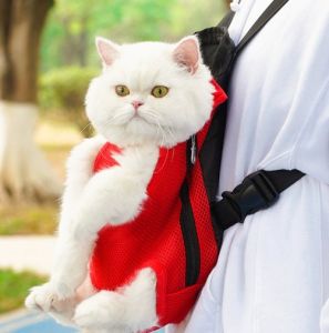Pet Backpack Portable Portable Cat Double Shoulder bag Outdoor Travel Dog Carrier Bag Pet Dog Front Bag Mesh Backpack