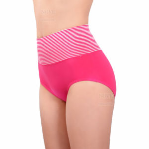 🇲🇾READY STOCK KL FELLO 100% Cotton High Waist Line Lady Women Premium Fashion Panty-High Middle Stripe Soft Slimming Panties Innerwear