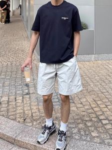 Black American Sports Quick Dry Shorts Men Summer Cool Running Fitness Ice Silk Lightweight Casual Five-Quarter Length Pants