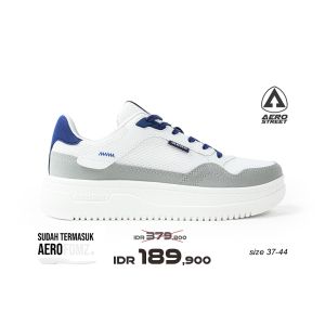 Aerostreet Maximo Putih Abu Muda Biru Tua - Sepatu Sneakers Casual