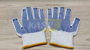 Rubber Blue Dot Gloves: Hand Fitting & Construction Uses