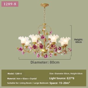 MEIYUAN | Country Rustic Chandeliers Iron Floral