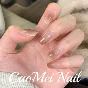 Handmade Blush Nail Art False Nails Gentle Wearable Nail Tips Adhesive Patches Short Square Shape Normal Specification