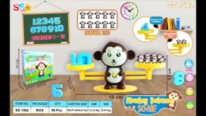 Smile - Mainan Edukasi Anak Balance Scale Timbangan Monyet Monkey Balance - Belajar Matematika