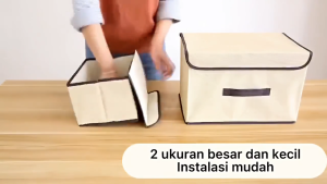 1 Set Storage Box (besar 38*25*25cm dan kecil 27*20*16cm) 2in1 Kotak Tempat Penyimpanan Serbaguna