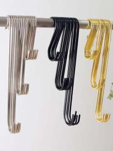 Metal S-Hooks & Extended S-Shaped Round Hooks: Clothing Store Display Accessories