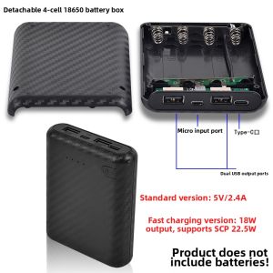 Detachable 4 Sections 18650 Battery Box Compact Size Power Bank Shell Kit No Welding Mobile Power Supply Case Material