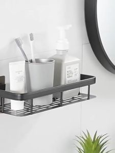 ชั้นวางของในห้องน้ำ ชั้นวางเข้ามุม ที่วางของเข้ามุม ชั้นวางติดผนัง ชั้นวางของติดผนังเข้ามุม ไม่ต้องเจาะผนัง ชั้นวางของเข้ามุม รับน้ำหนักได้ดี วัสดุเหล็กหนา วัสดุเรีย ชั้นแขวนผนัง ที่วางครีมอาบน้ำ