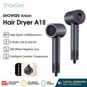 Showsee A18 High Speed Hair Dryer Negative Ionic Blow Dryer Brushless Motor for Fast Drying Low Noise Thermo-Control Hairdryer