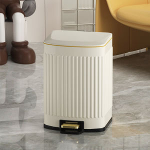 ถังขยะในห้องนั่งเล่นสามารถเหยียบสแตนเลสสตีล ที่ใช้ในครัวเรือนความจุข 5 ล / 7 ล / 9 ล / 12 ล พร้อมฝาครอบเท้า