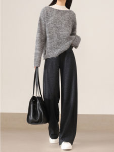 HIPPIE MISS | Loose Straight Casual Pants Gray