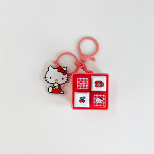Bandai | New Creative Four-Grid Electronic Button Sound Keychain Pendant Decor Cartoon Anime Figure Minecraft