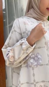 Dostifashion Amira Long Tunik | Atasan Wanita Muslimah Busui Friendly | Atasan Bahan Slik Premium