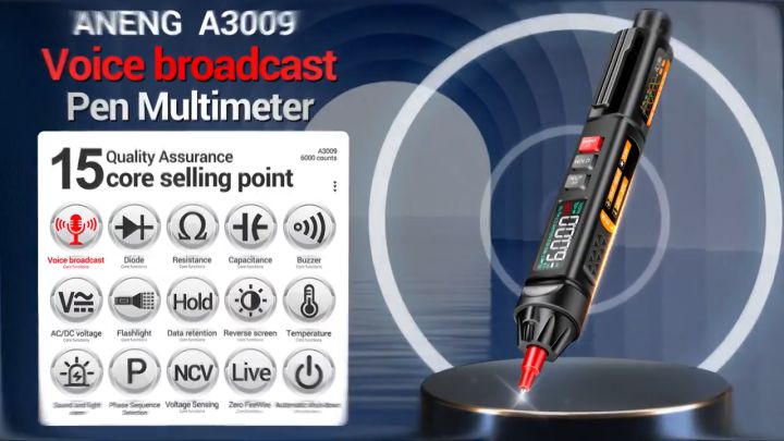 🔥ANENG A3009/A3009Pro มินิดิจิตอลมัลติมิเตอร์ปากกาสมาร์ทเสียงออกอากาศ ...