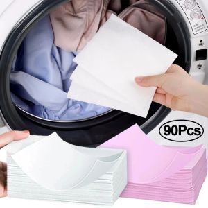 90Pcs Laundry Tablets Cleaning Washing Powder Clothes Detergent Sheets Strong Decontamination Concentrated Laundry Soap Paper