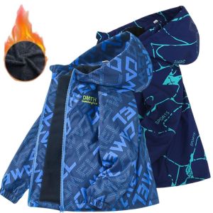 Boys Fashion Outdoor Jacket Thick Winter Waterproof Jackets For Kids Warm Clothes Autumn Boys Windbreaker Hooded Coat
