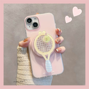 Apple 13/14/15/16 pro Max Phone Case Magnetic Absorption Tennis Racket Full Cover Anti-Fall Womens Model Cute Cartoon Design