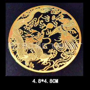 Advanced Feeling Metal Mobile Phone Sticker Charm Back Cover Shell Dragon Totem Mythical Beast Lucky Phoenix Pearl Playing