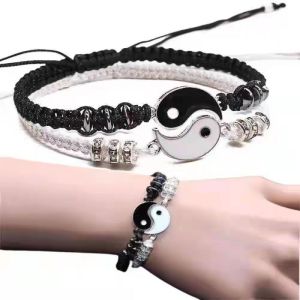 🔥2 PCS Set Tai Chi Couple Rope Bracelet Hand-Woven Taiji Bracelet for Women Men Best Friend LovelylifeFu👍