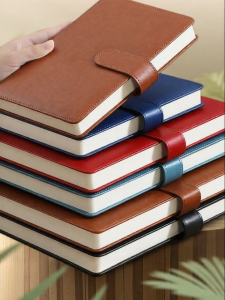 Leather Snap Closure Expanded Notebook