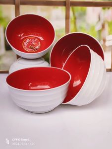 12pcs atau 1lusin MANGKUK BULAT PUTIH ULIR RAMEN SERBAGUNA gratis 1 sendok