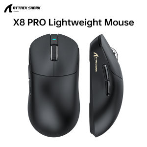 ATTACK SHARK | ATTACK SHARK X8 PRO Wireless Gaming Mouse 8K PAW3395PRO 40000 DPI Tri-Mode Bluetooth 2.4G Wired 55g Lightweight 500mAh Battery