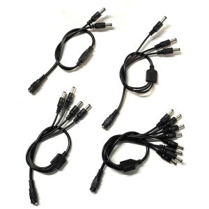 DC Power Splitter Cable 5.5mm X 2.1mm 12V/24V DC Power Splitter Cord 1 Female to 2/4/8 Male for CCTV Cameras LED Light Strip